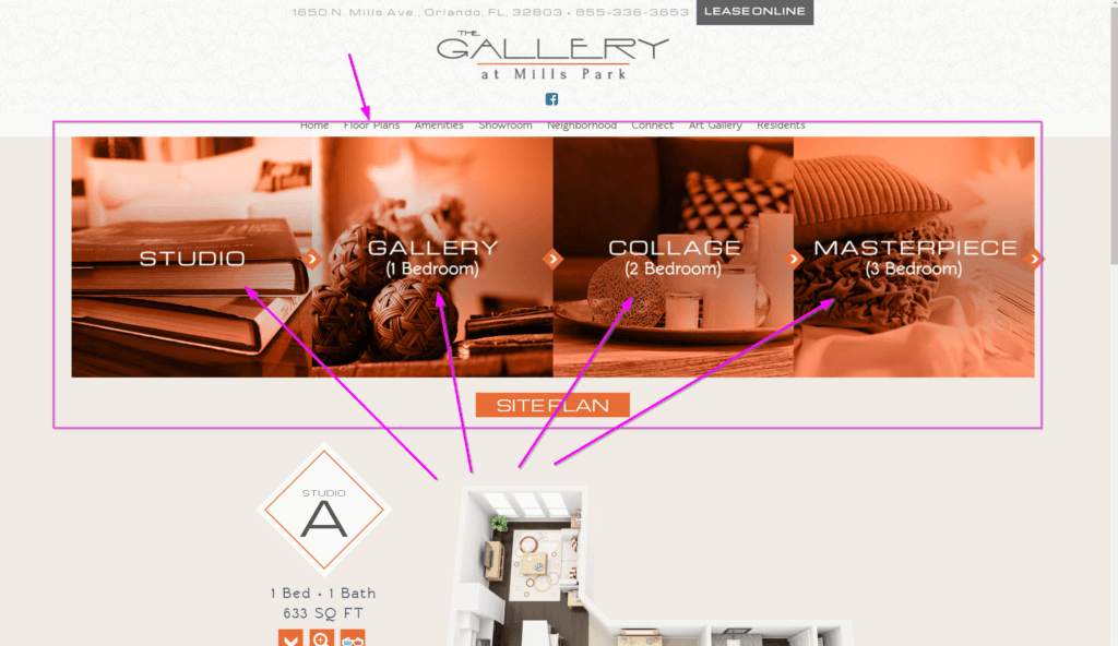 apartment website design floor plan apartment marketing