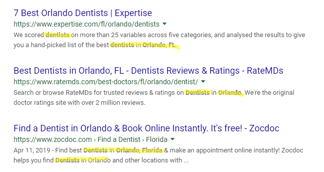 local page meta description local seo