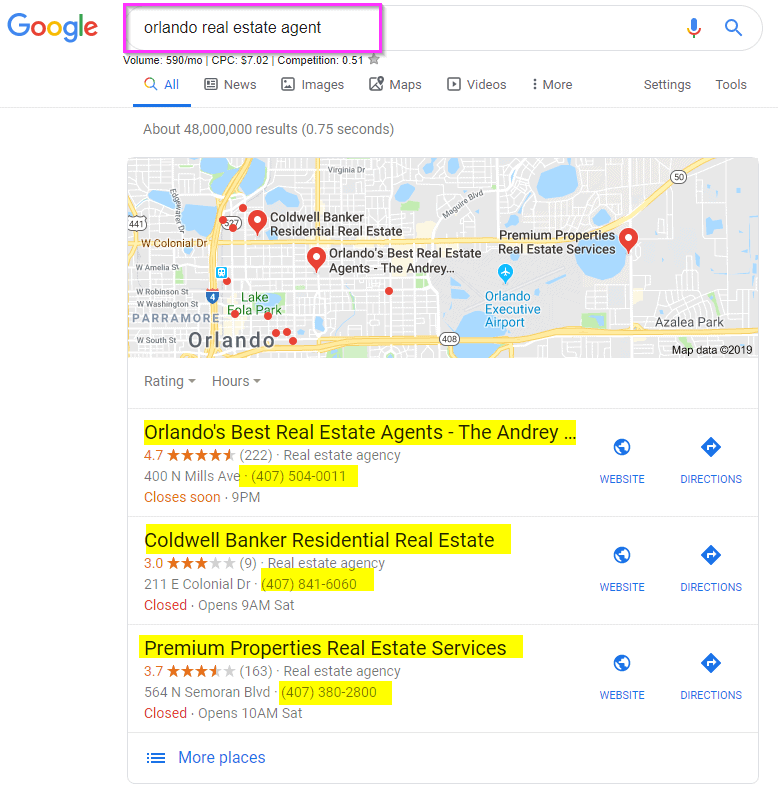 local seo real estate marketing nap