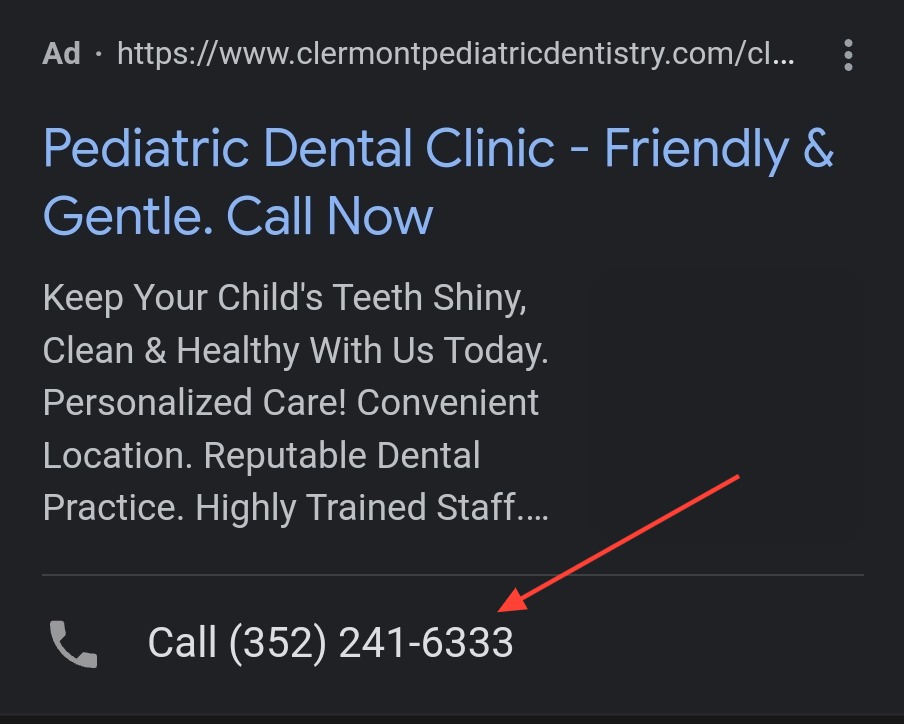 ads for dentists call extension google ads strategybeam