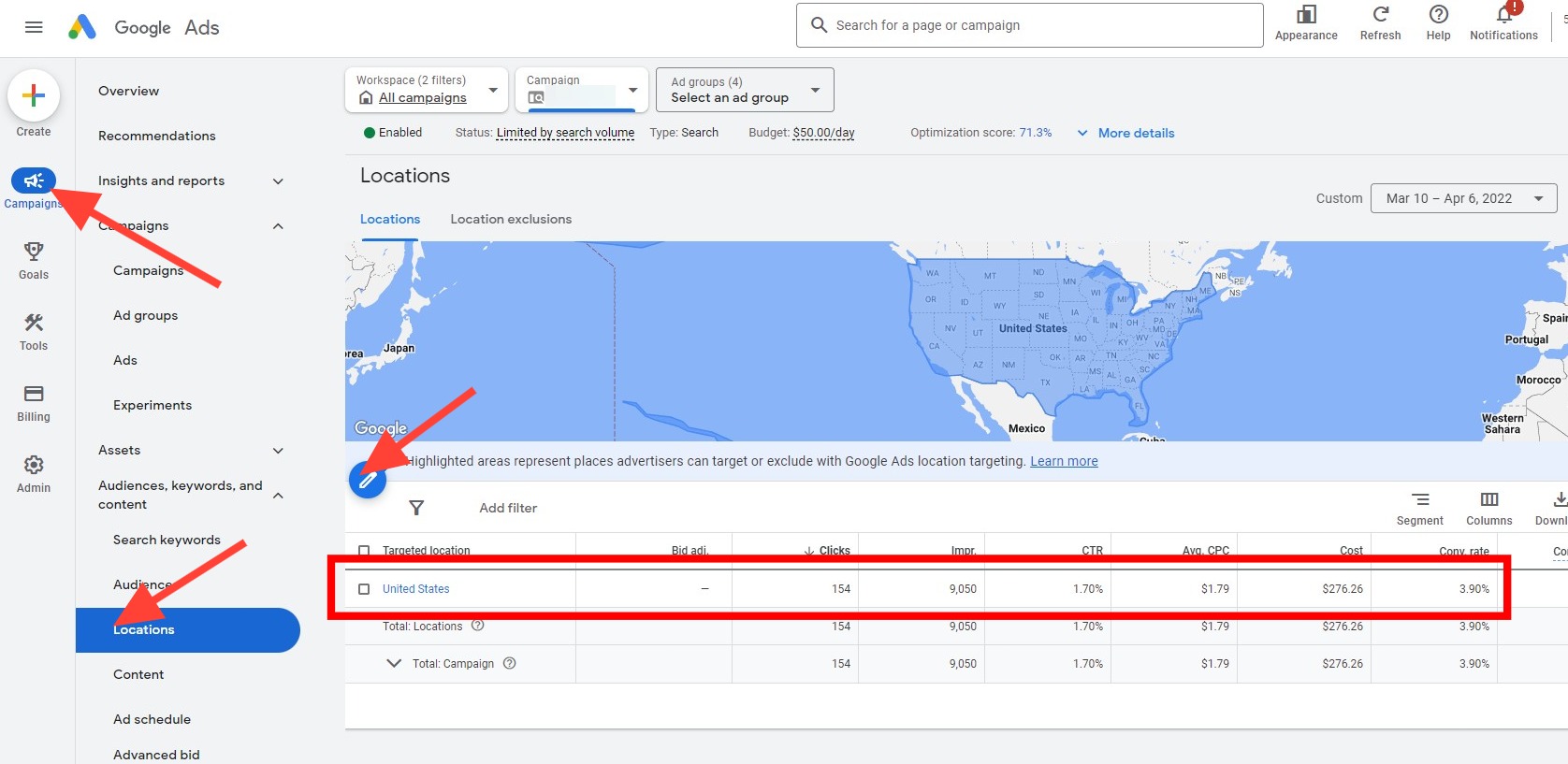 google ads for dentists location settings strategybeam