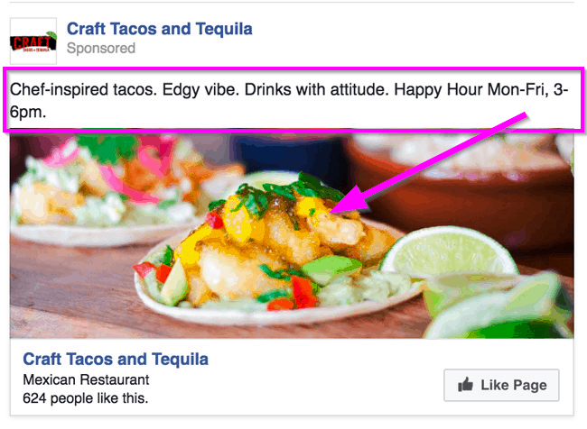 facebook ads for restaurants seasonal example