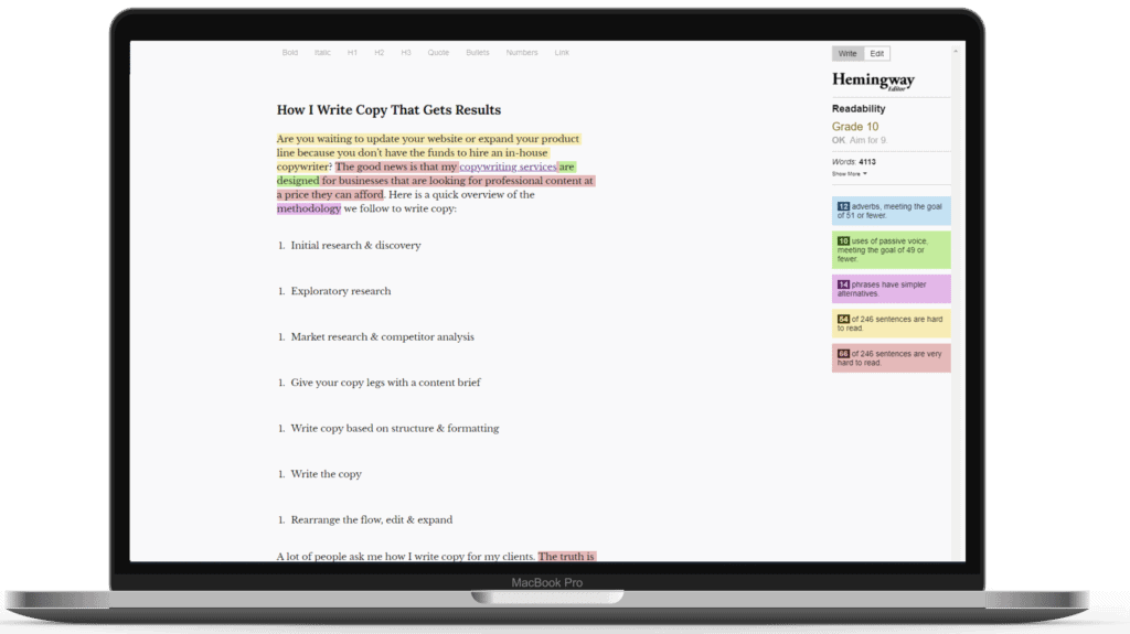 content optimization tools hemingway editor strategybeam