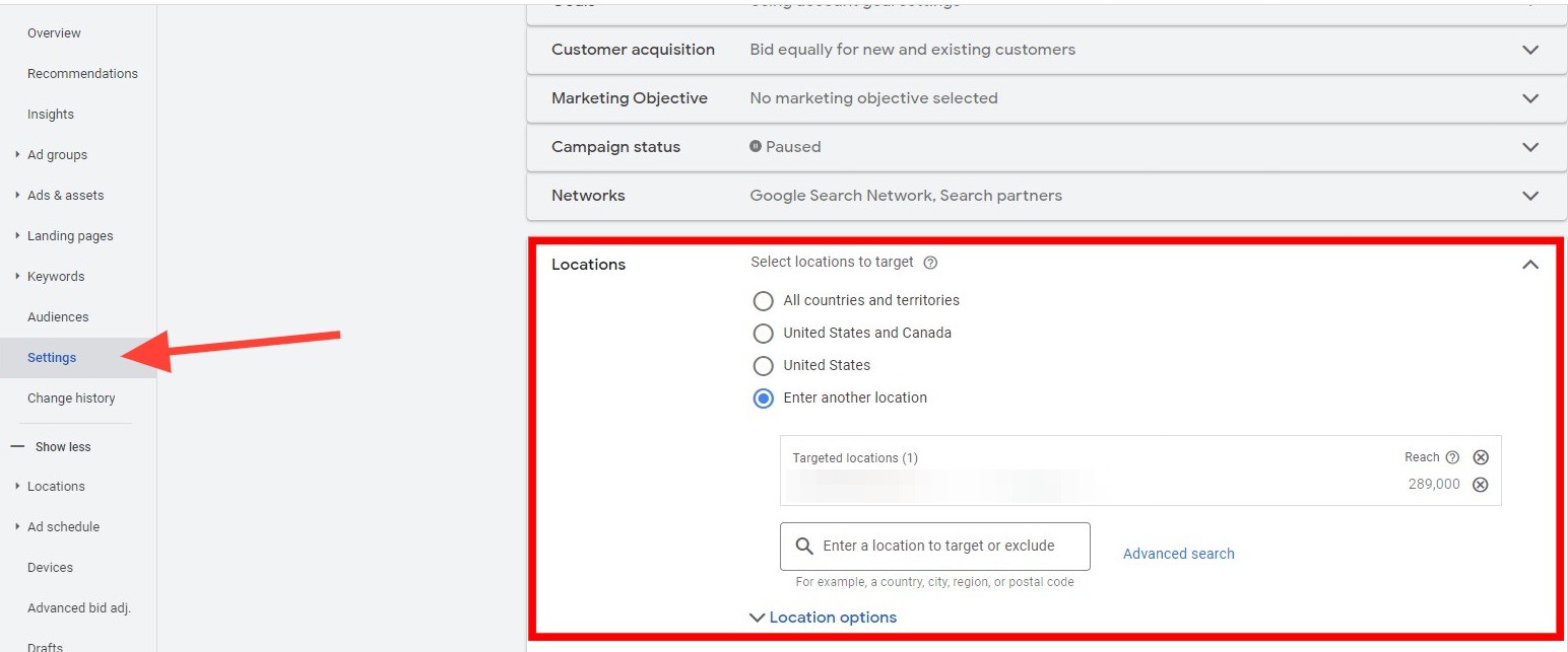 google ads hvac location setting strategybeam