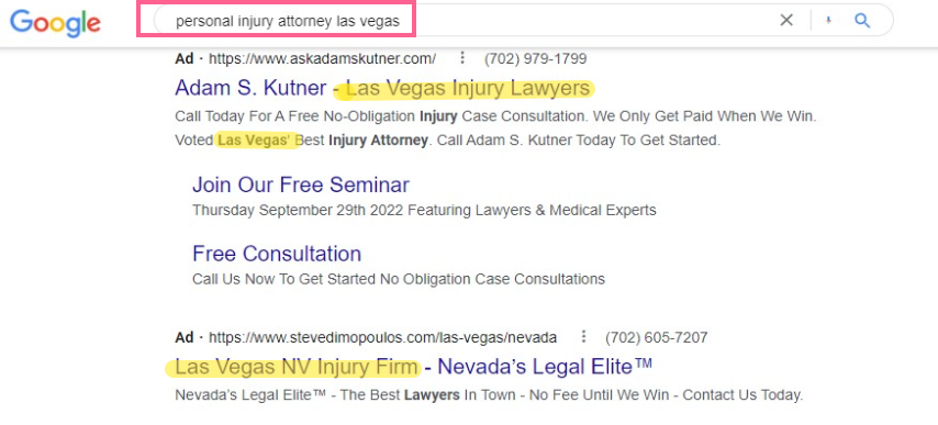 Google ads law firms location keywords strategybeam