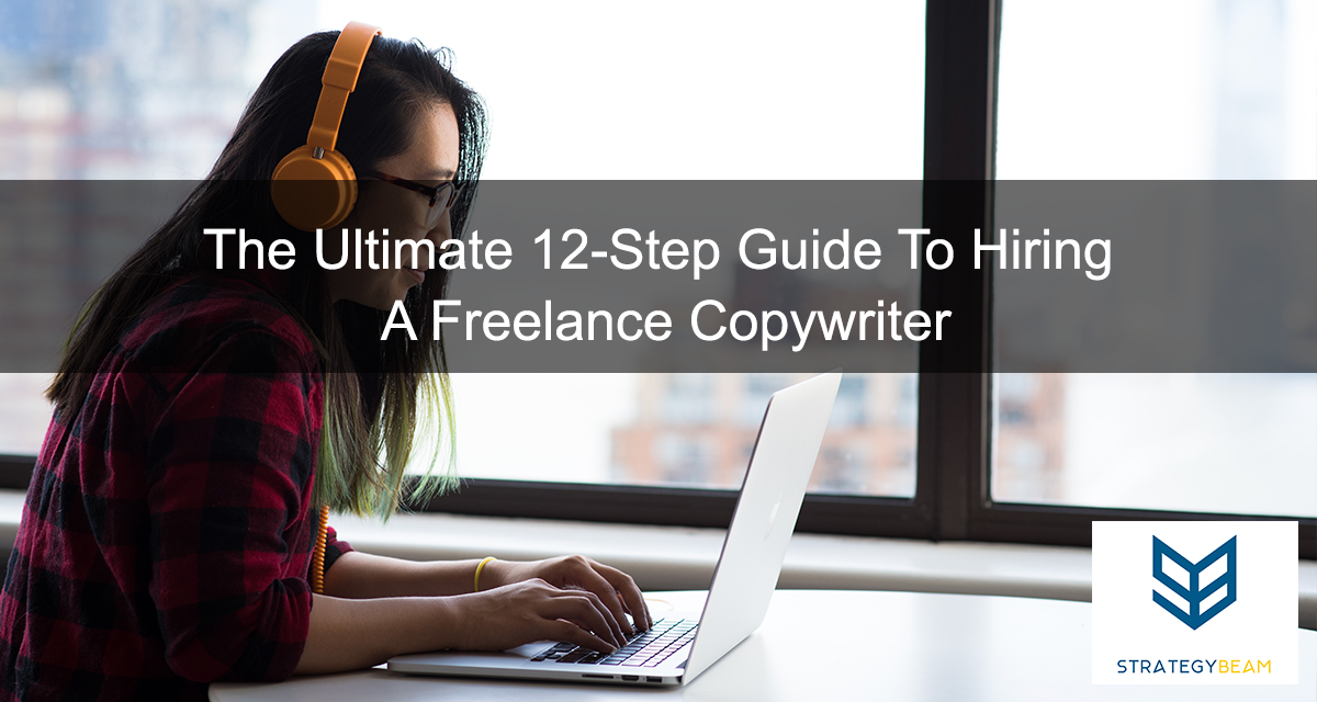12-steps-freelance-copywriter freelance copywriter with yellow headphone typing
