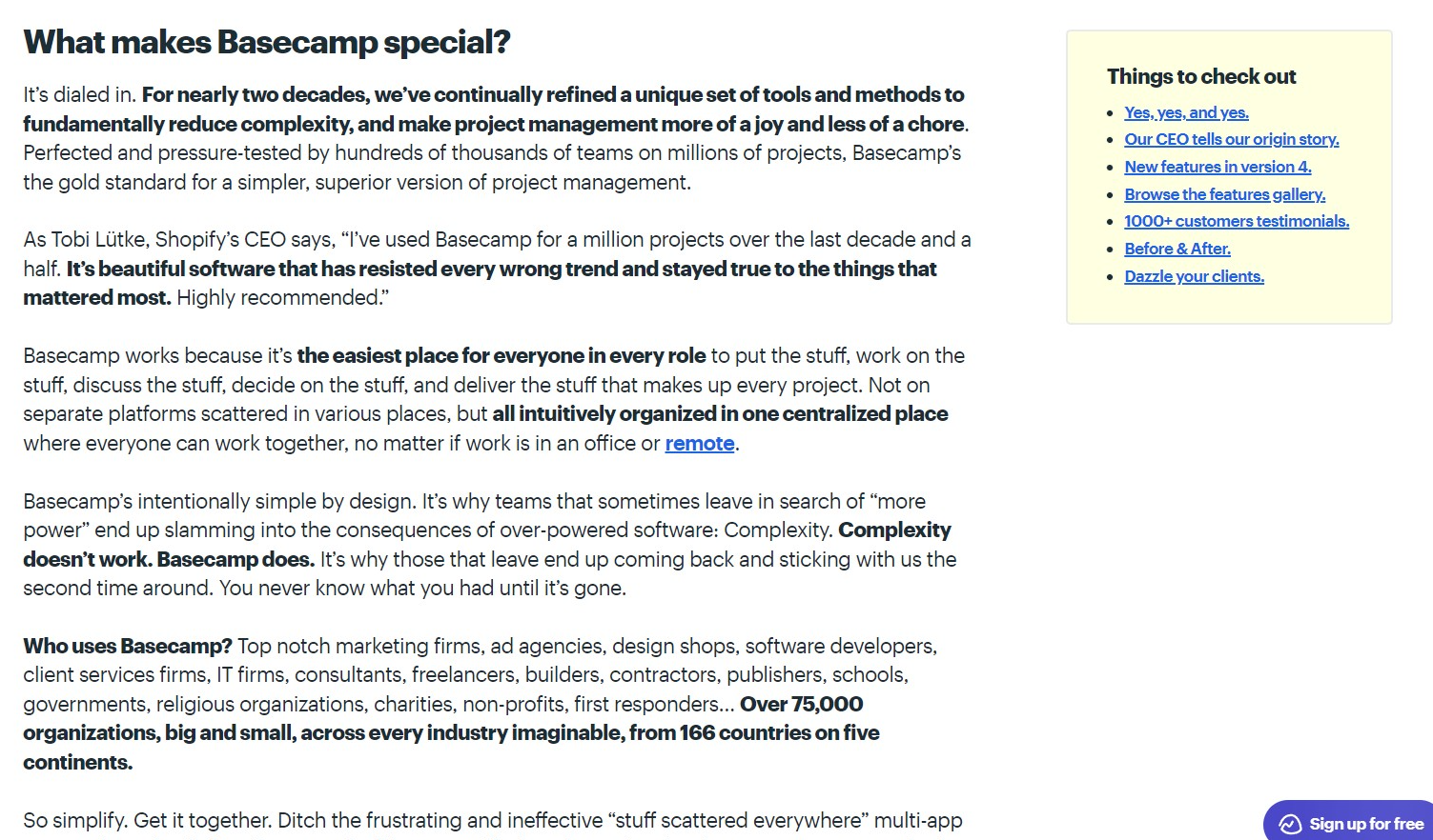 basecamp website copywriting strategybeam